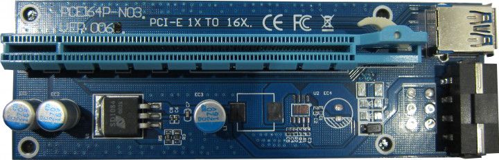 10шт. Адаптер-райзер Dynamode PCI-E x1 to 16x, 60 см USB 3.0 Cable SAT