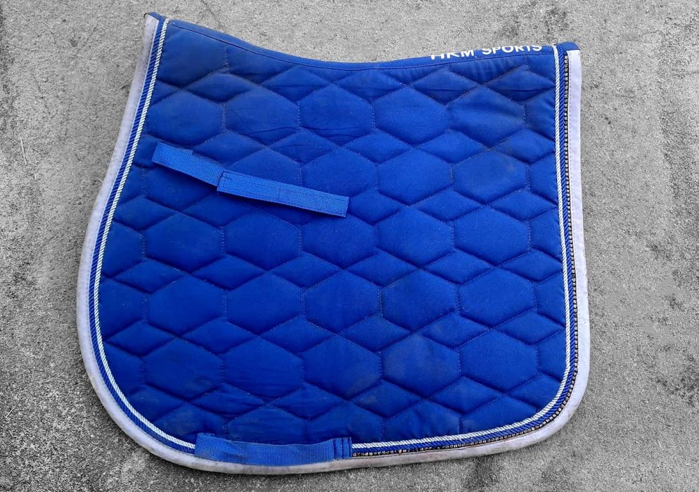 Nauszniki full niebieskie i czaprak HKM