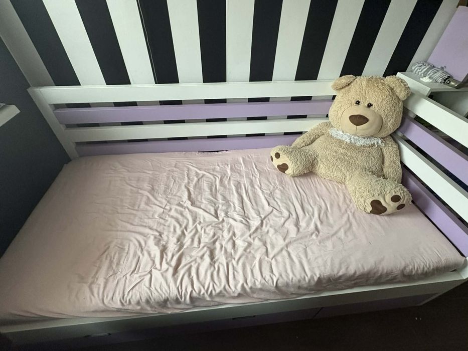 Łóżko młodzieżowe z szufladą 90x200 plus materac