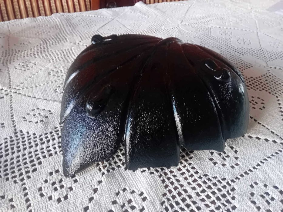 Wielka misa patera szkło hialitowe Liść. Stan idealny (WYSYŁAM)