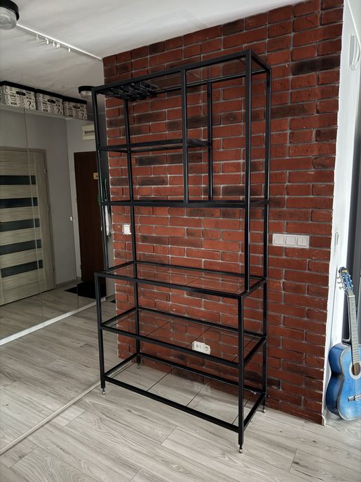 Metalowy szklany Regał LOFT duży barek