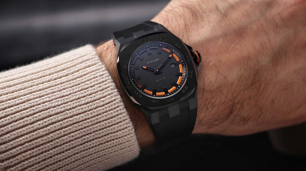 D1 Milano DTRJ03 Delta 001 Rust Zegarek Męski Czarny Pomarańczowy