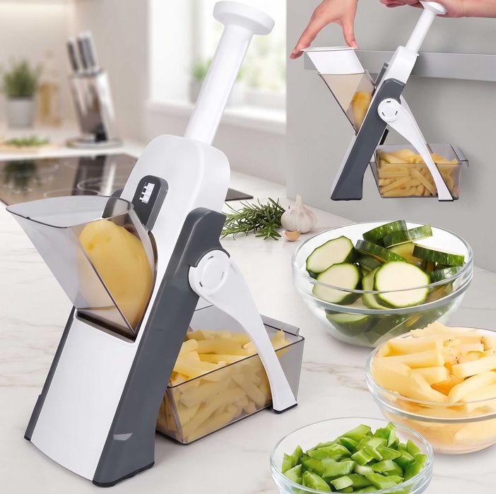 Многофункциональная овощерезка-слайсер 4в1 Delimano Brava Spring Slicer, регулируемая толщина 0,1–8 мм