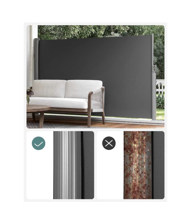 Markiza boczna alumniowa roleta tarasowa 160x350cm