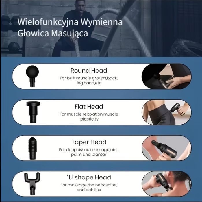 Przenośny Pistolet do Masażu – Masażer Głęboki do Szyi, Pleców i Całeg