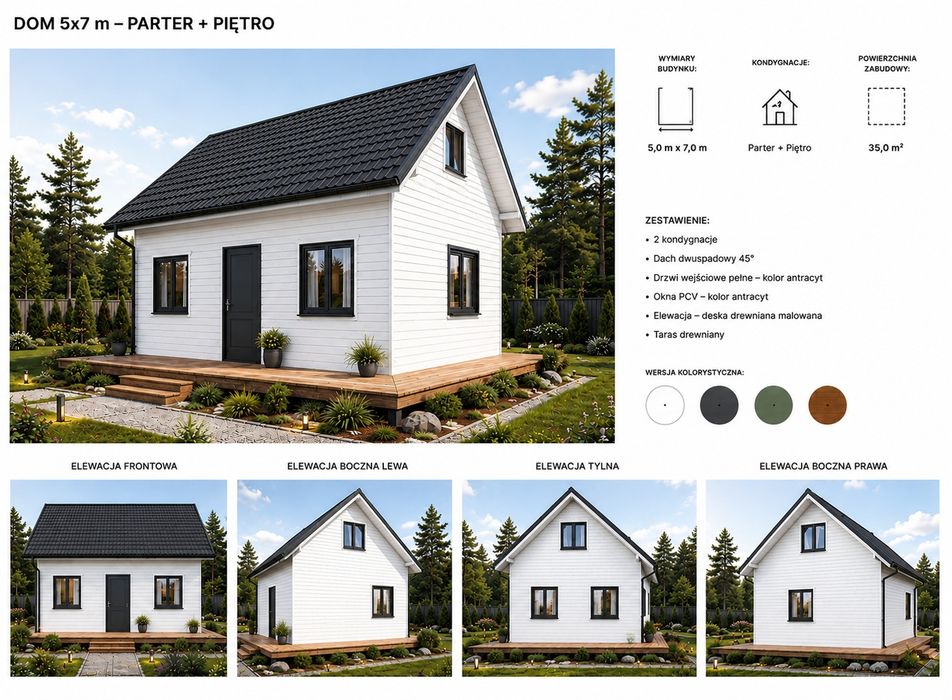 Domki letniskowe drewniane tanio dom drewniany caloroczny tani bez pozwolenia tanie na zgłoszenie 70m2 domek szkieletowy