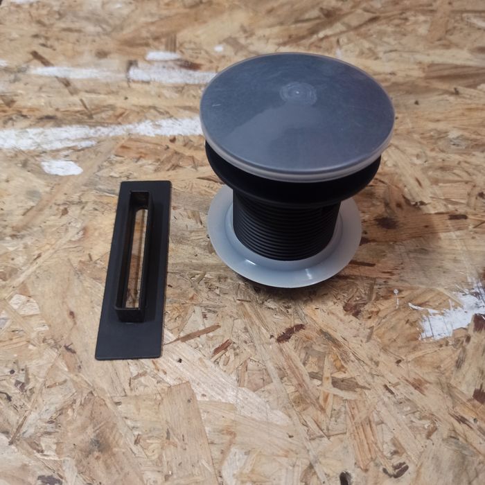 Korek do Wanny Click-Clack Black + Przelew prostokątny