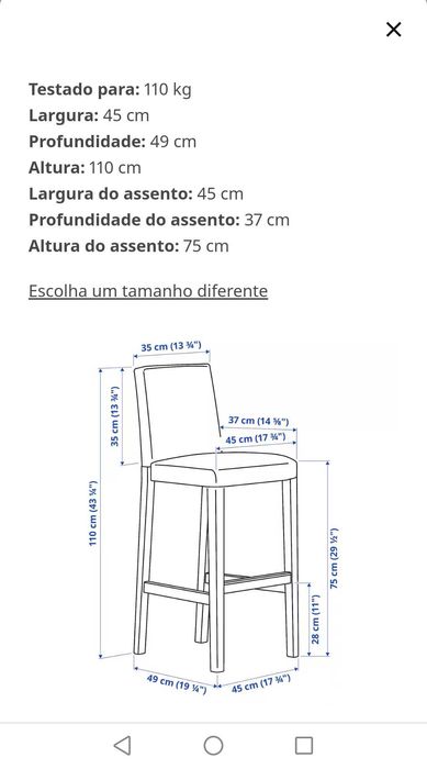 DOIS BANCOS ALTOS c/ Encosto ikea