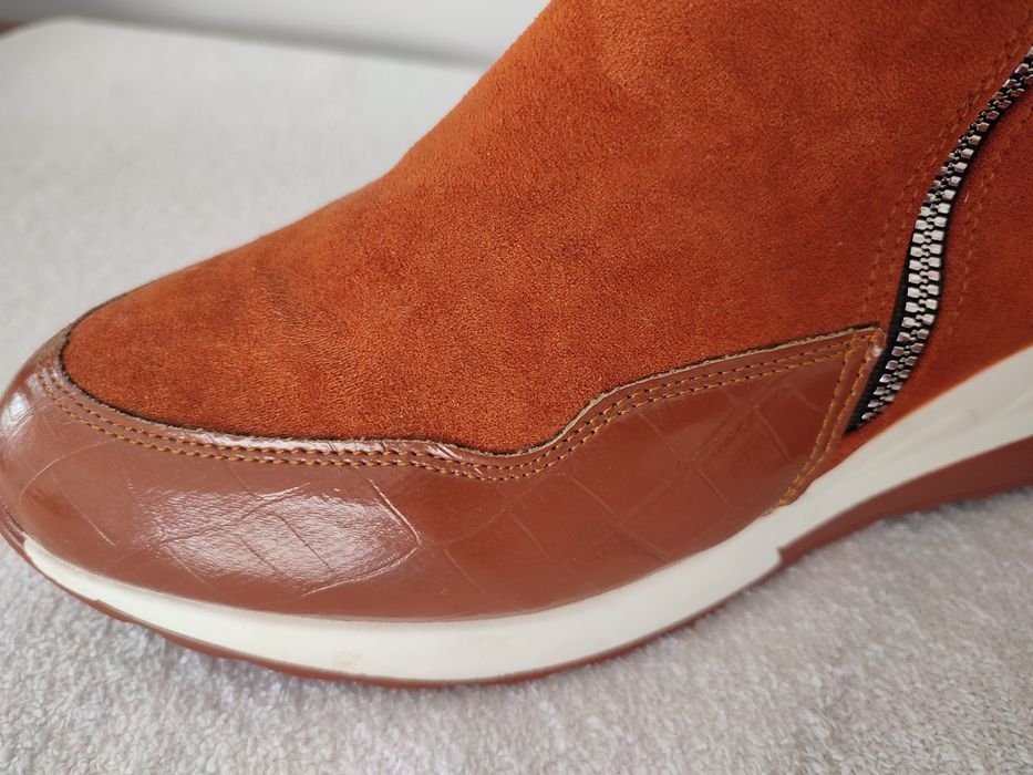 Botki na jesień rude nowe