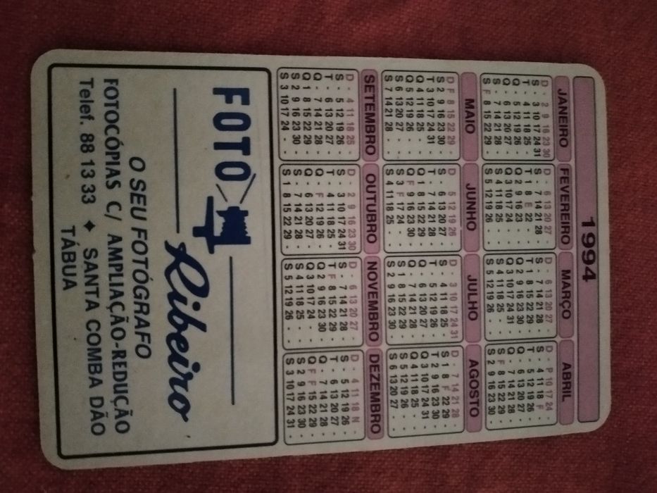 Calendário de bolso 1994