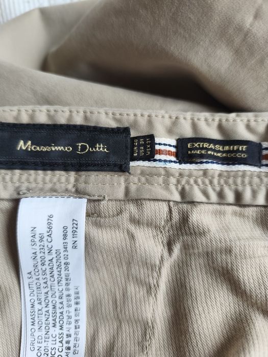 Calças de Sarja cor beje - Massimo Dutti