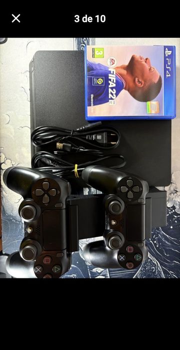 PlayStation 4 Slim + 2 Comandos + Jogo