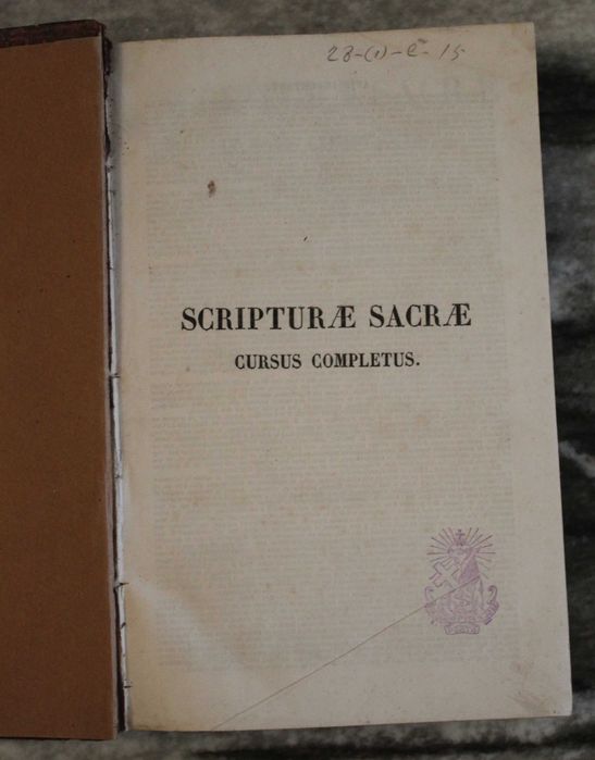 Livro Scriptura Sacrae (Tomus Decimus Quintus) Décimo-quinto volume