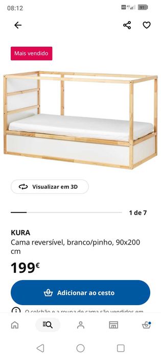 Cama Kura IKEA + colchão