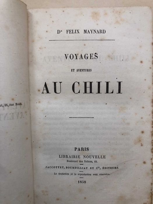 Voyages et Aventures au Chili - Felix Maynard