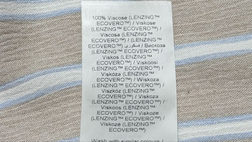 Sukienka beżowa w pionowe pasy Ichi 100% wiskoza Lenzing Ecovero