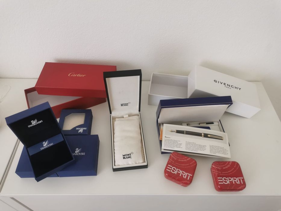 Várias caixas - Mont Blanc / cartier/ Givenchy/ waterman/ Swarowsky