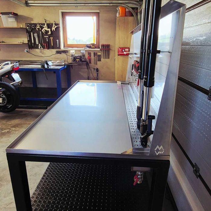 Stół Warsztatowy ze zlewem MIKERRINI ST2 + Tablica Narzędziowa INOX
