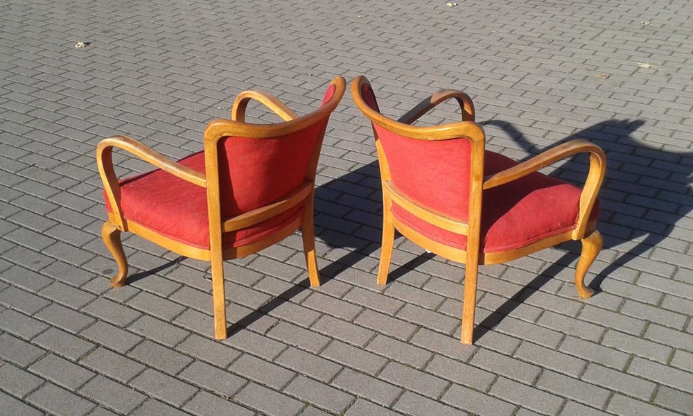 Fotel PRL design Art Deco Ludwik lata 40 50 Vintage cena za 1 szt