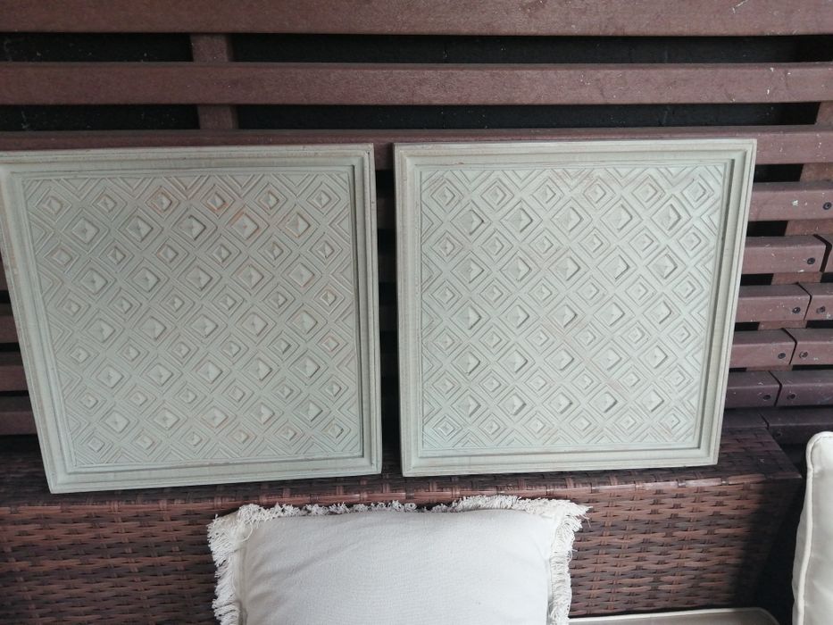 Painéis ou quadros  de madeira cinza