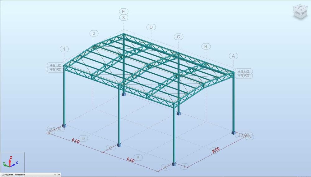 Konstrukcja stalowa -12x6 wiata dwuspadowa - producent