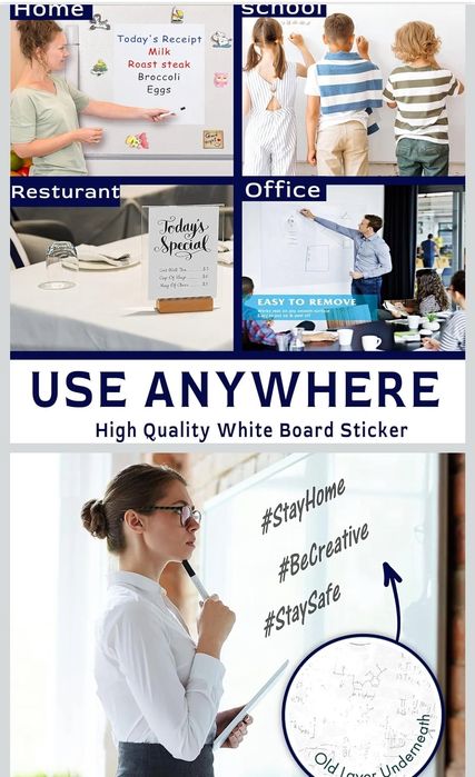 Papel adesivo whiteboard 2,0 m x 0,45 cm
