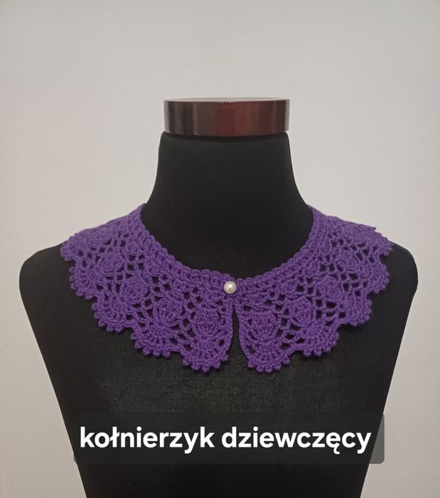 Okazja kołnierzyk szydełkowy hand made