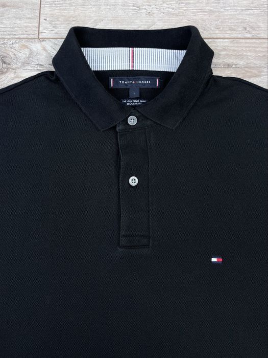 Tommy Hilfiger polo męskie czarne L Regular Fit bawełna