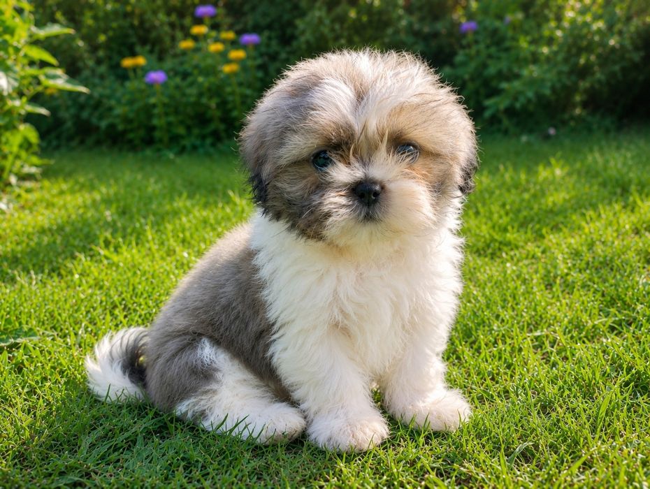 Cudowny szczeniak shih-tzu BLUE o niebieskich oczach.