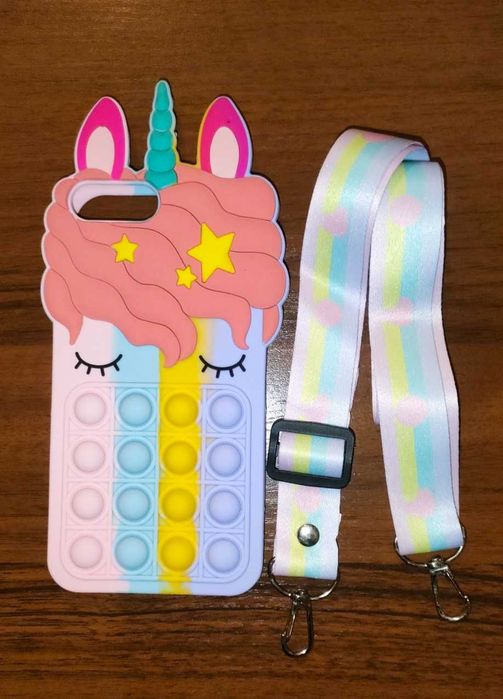 Etui JEDNOROŻEC dla Dzieci ,iPhone 6/6S/7/8 Plus ,Tęczowe Kawaii