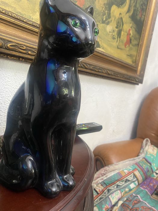 Gato  preto de louça