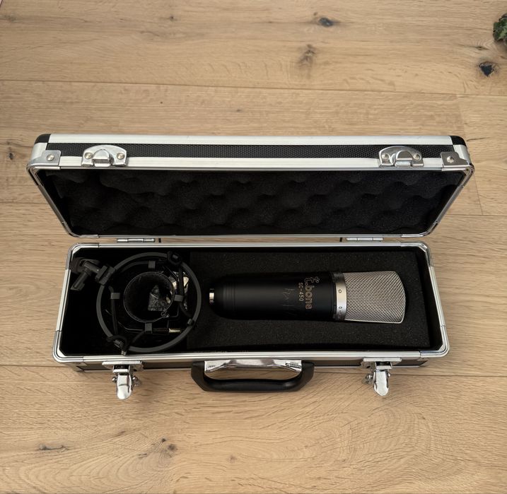 Mikrofon pojemnościowy t.bone SC-450 + walizka + zawieszenie