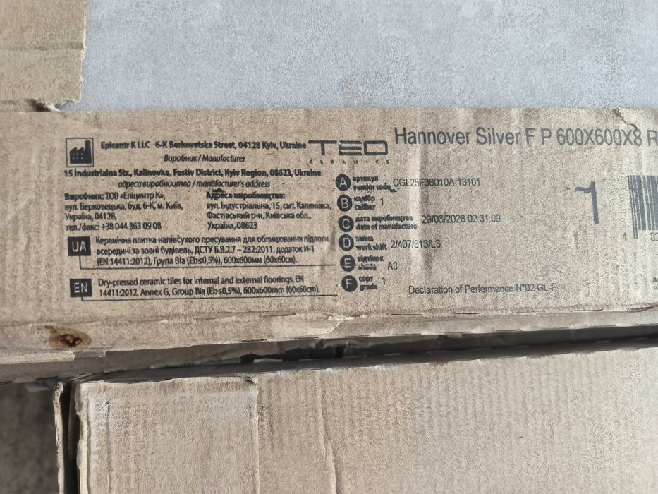 Плитка керамогранит Allore Group Hannover Silver F P R Mat 60x60 см