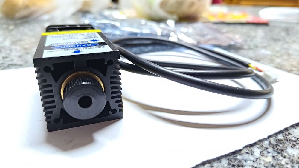 Módulo Laser Azul 2.5W (450nm) para Gravação/CNC - NOVO