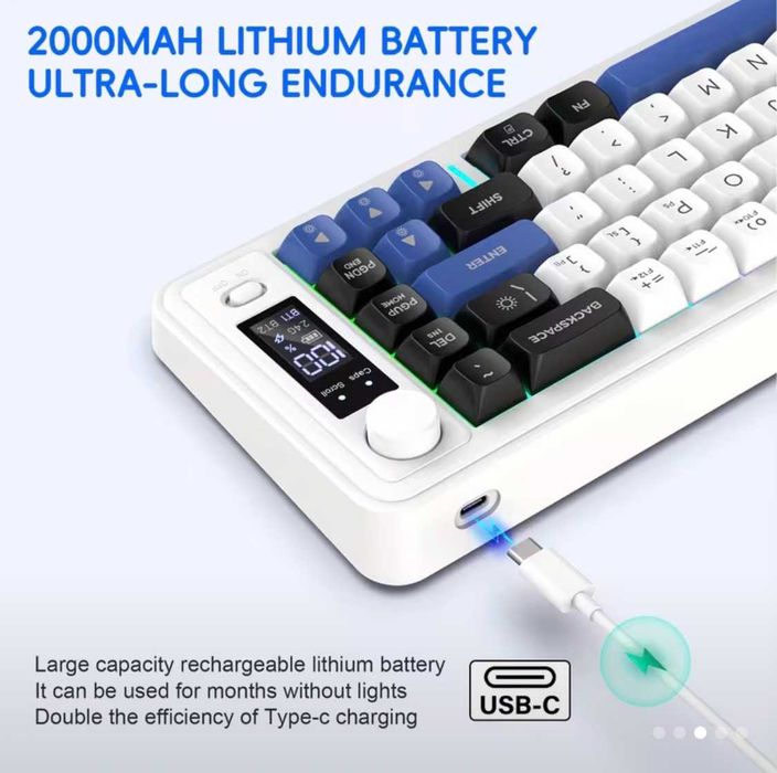 Клавіатура бездротова мембранна HXSJ-L68 RGB