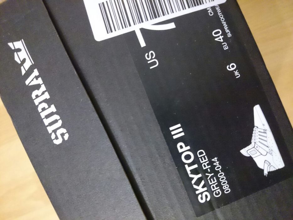 Buty SUPRA skytop III sneaker rozmiar 40 grey red 25,5cm Chada Muski
