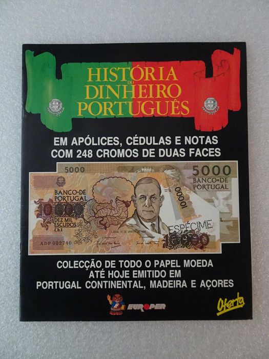 Caderneta de cromos vazia - Europer - História do Dinheiro Português -