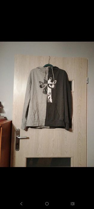 Dwukolorowa bluza damska z kapturem – Bonprix, rozmiar 40/42, stan bdb
