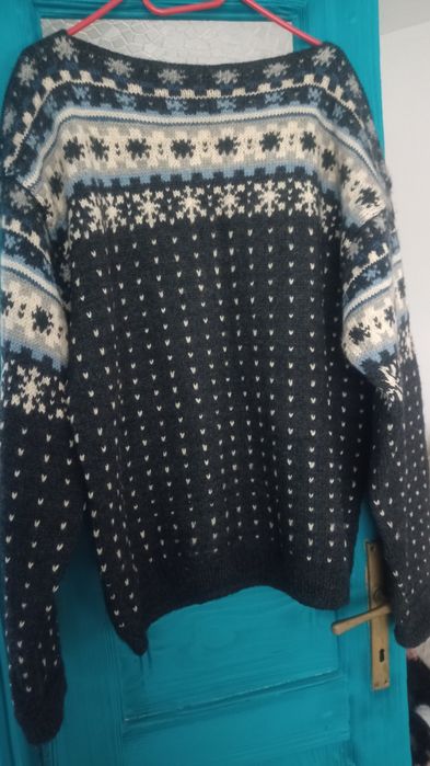 Sweter wełniany męski wełna handmade