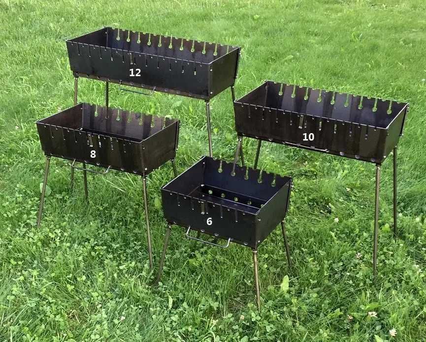 ‼️ Мангал чемодан на 12 шампуров + 12 шампуров с металл ручкой 3️⃣мм