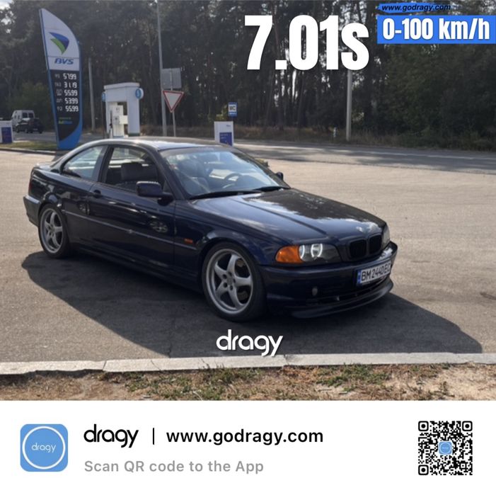 Оренда Dragy, замір динаміки авто, 0-100, 100-200, 402м
