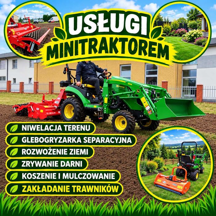 Glebogryzarka separacyjna, koszenie, niwelacja terenu, trawniki