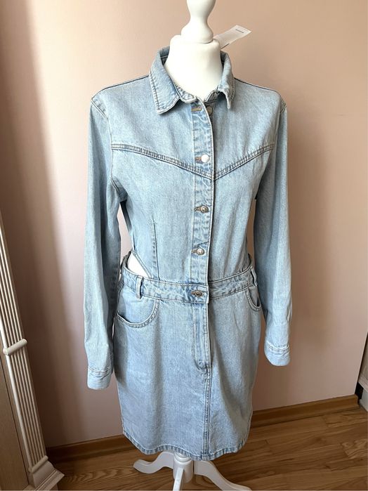 Sukienka jeansowa na wiosnę lato oryginalna do pracy na co dzień