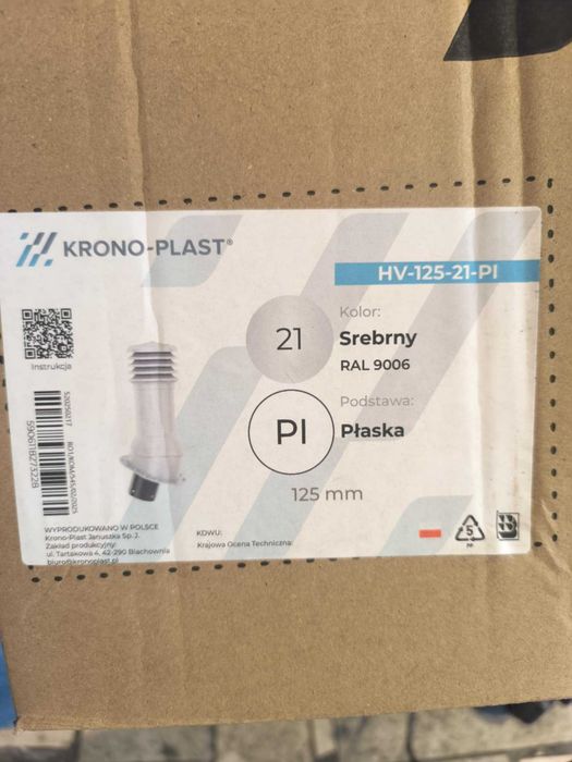 Kominek wentylacyjny Krono-Plast srebrny RAL9006