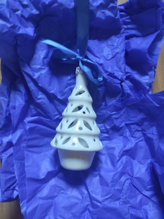 Bombki ceramiczne ażurowe choinka i dzwonek