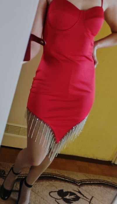 Sukienka z frędzlami kryształków, imprezowa, sylwester NOWA