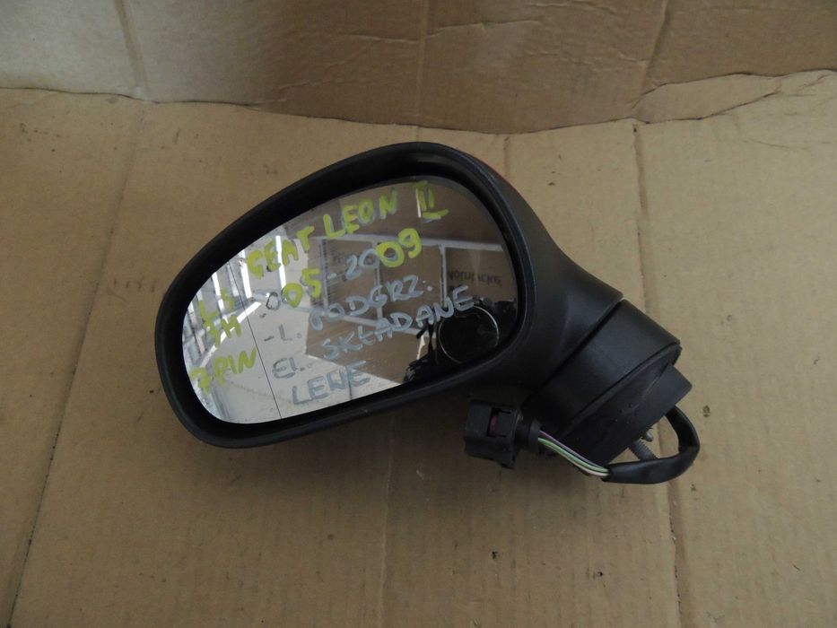 Lusterko lewe europejskie Seat Leon II 2 05,06,07,08,09 LS3H CZERWONE