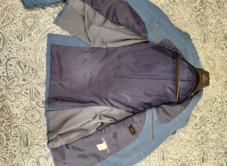 Fato SuitsInc Azul Xadrez – Slim Fit – Tamanho 52/44