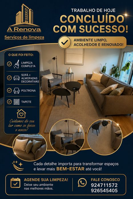 Serviços de limpeza de condominíos e estofos