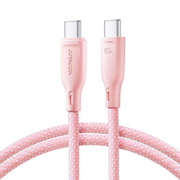 Kabel Joyroom USB-C / USB-C 60W szybki transfer 1m - różowy